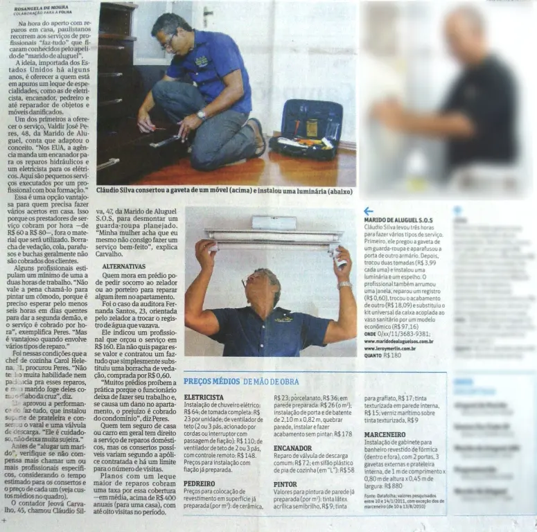 Matéria revista de decoração sobre Marido de Aluguel SOS